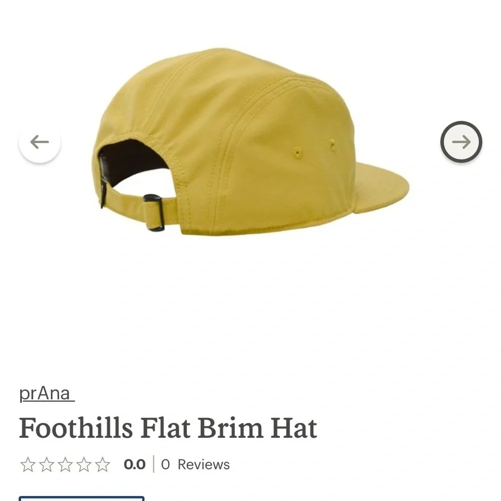 prAna NWT Foothills Flat Brim Hat in Golden Leaf